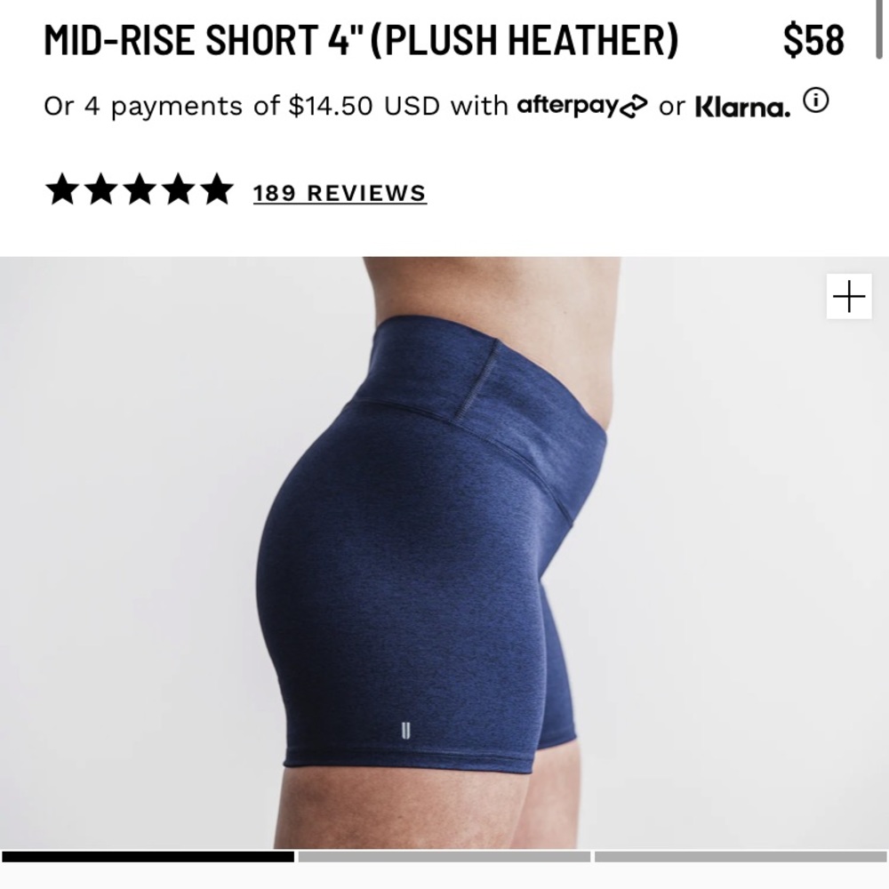 NWOT Nobull Mid Rise Short 4”